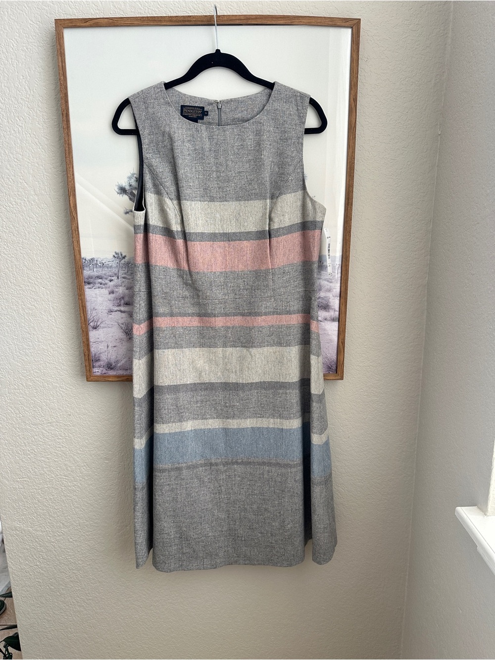 Pendleton NWT Striped Wool Shift Dress — Size 12 | Made in USA | Wool & Silk